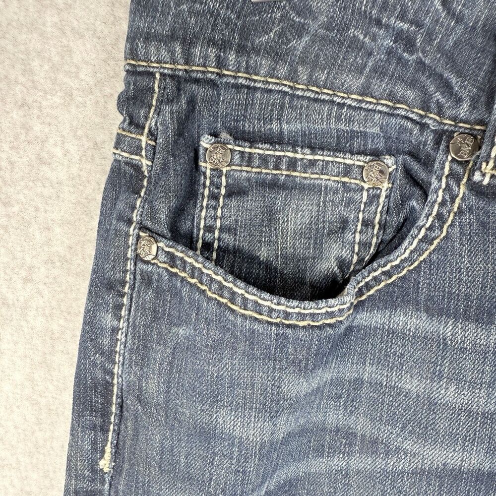 BKE Bootcut Jeans Womens 31x31.5 Blue Curvy Culture Western Stretch Whiskered - Picture 4 of 13